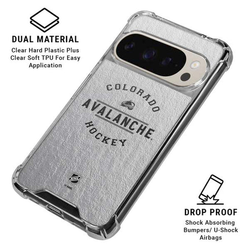 NHL Colorado Avalanche Black Text Pixel 9/9 Pro Clear Case